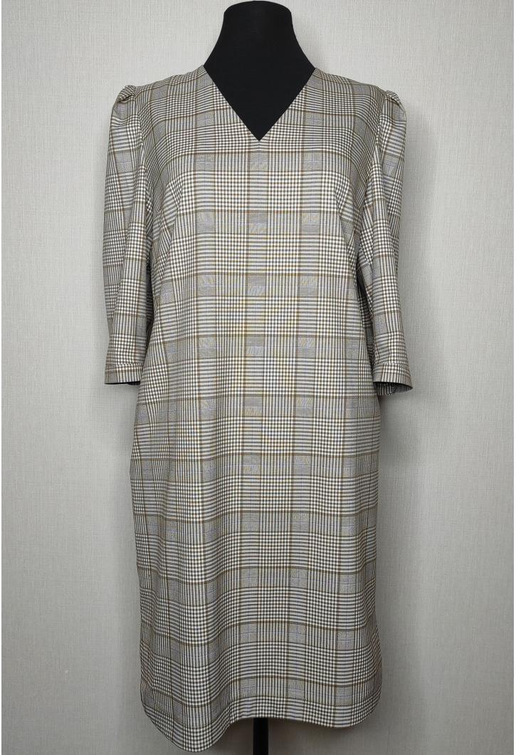 Платье Bazalini 4375 бежевый клетка