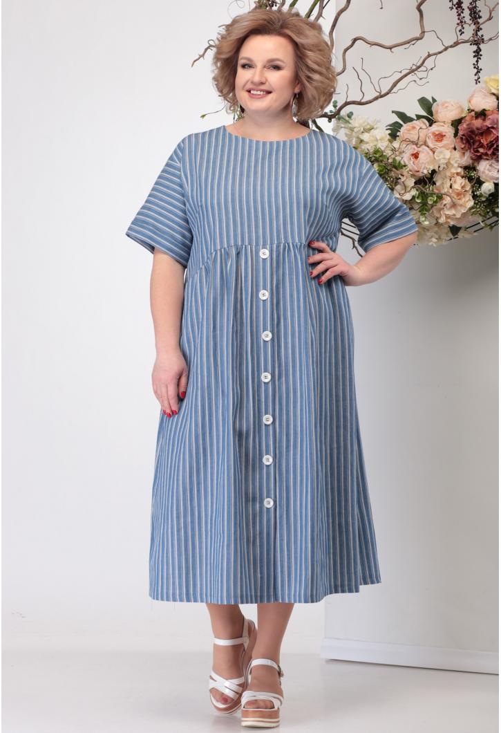 Платье Michel Chic 990 голубой полоска